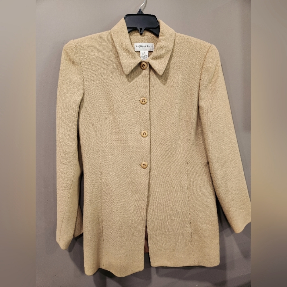 Katherine Kelly collection Tan Classic fully lined Coat sz 6